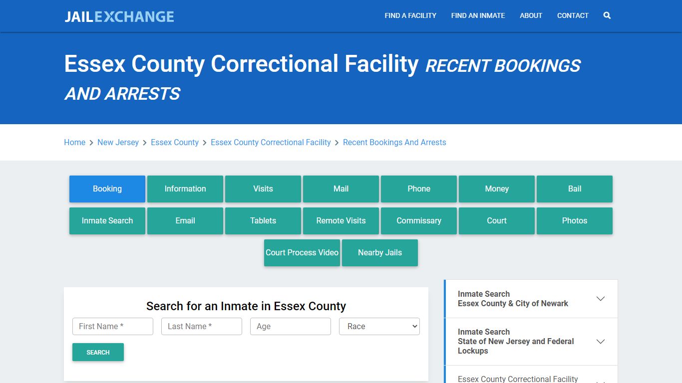 Essex County Correctional Facility Recent Bookings And Arrests