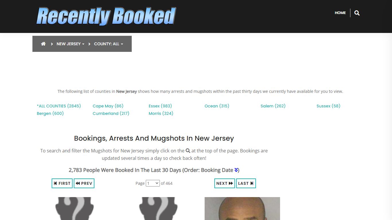 Bookings, Arrests and Mugshots in New Jersey - Recently Booked